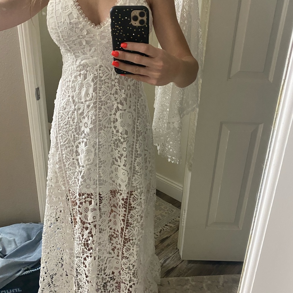 Vici White Lace Maxi Dress